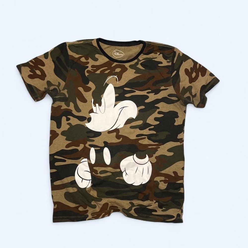 Mickey Mouse camo cotton T-shirt size M by Disney